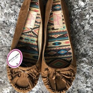 Brown Jellypop JODIE Moccasin Slip On Flat Shoes